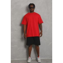 Unisex Oversize Düz Bisiklet Yaka T-Shirt