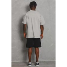 Unisex Oversize Düz Bisiklet Yaka T-Shirt