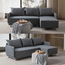 Edsy Home Mondy Köşe Koltuk Takımı Gri