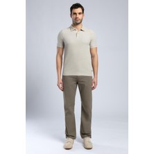 Lee Cooper Ricky Erkek Hıgh Rıse Straıght Rahat Kesim Yüksek Bel Dokuma Pantolon Düz Paça Kahverengi
