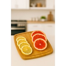 Sunum Tabağı Estetik Kare Ahşap Tabak Meze, Çerez, Kahvaltı Sunumları Için Servis Tabağı