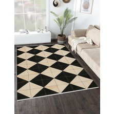 Lofy Halı Karo Desen Retro Görünümlü Halı Yıkanabilir 160X230 cm