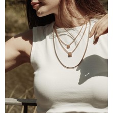 Rose Gold Ikili Ayarlanabilir Çelik  Kolye