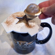 Cypnova Kahve & Salep Üstü Yıldız Emojili Tarçın Şekilli Süsleyici – Plastik Kahve Aparatı