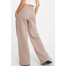 Nike Phoenix Fleece Wide High Rise Sweatpants Kadın Yüksek Bel Yırtmaçlı Geniş Paça Eşofman Altı Bej