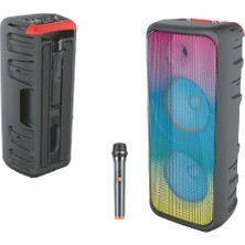 Bluetooth Speaker 8x2 Hoparlör Mikronfonlu Parti LED Işıklı