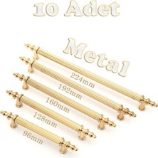 Tuana Rustik Alüminyum Metal Lüks Modern Mobilya Çekmece Mutfak Dolabı Kulpu Gold-Gold (10 Adet)