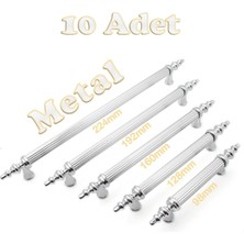 Tuana Rustik Alüminyum Metal Lüks Modern Mobilya Çekmece Mutfak Dolabı Kulpu Krom-Krom (10 Adet)