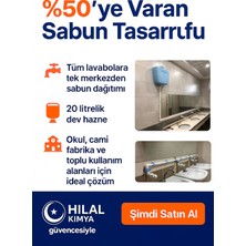 Hilal Kimya 20 Lt Butonlu 4 Musluklu Merkezi Sistem Depolu Sıvı Sabunluk MAVİ