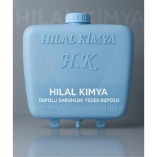 Hilal Kimya 20 Lt Butonlu 4 Musluklu Merkezi Sistem Depolu Sıvı Sabunluk MAVİ