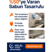 Hilal Kimya Merkezi Sistem Depolu Sabunluk Sistemi 10LT Butonlu 2 Musluklu Pembe
