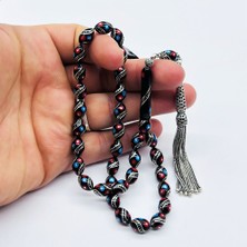 Renkli Çeşmi Bülbül Işlemeli Erzurum Oltu Taşı Tesbih