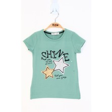 Toontoy Kız Çocuk  Shıne Baskılı Tişört
