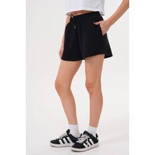 Zym Star Kadın Modal Beli Lastikli Bağcıklı Düz Basic Kısa Şort
