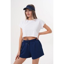 Zym Star Kadın Modal Beli Lastikli Bağcıklı Düz Basic Kısa Şort