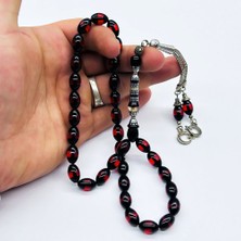 Nakkaş Imameli Sürmeli Toz Sıkma Kehribar Tesbih