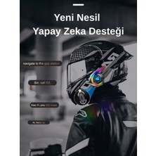 Y21 Rgb Işık Efektli Intercom Bluetooth Motosiklet Kask Kulaklığı Intercom Kulaklık