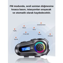 Q08 Max Rgb Işık Efektli Intercom Bluetooth Motosiklet Kask Kulaklığı Intercom Kulaklık
