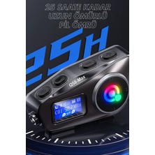 Q58 Max LED Ekranlı Motosiklet Kask Uyumlu Kulaklık Intercom LED Işıklı Kask Bluetooth Kulaklık