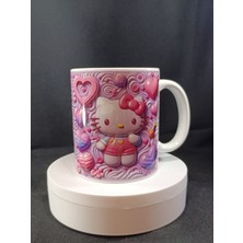 Love Hello Kitty 3D Kabartmalı Porselen Kupa Bardak