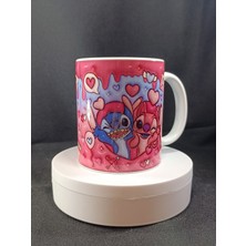 Stitch 3D Kabartma Porselen Kupa Bardak
