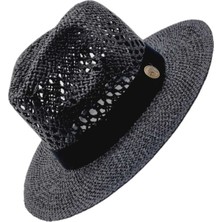 Uniquetrenders  Organik Hasır Örme Fötr Kovboy Şapka