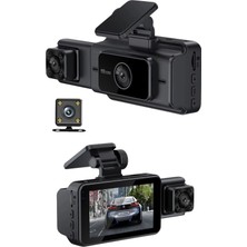 S15 4K 1080P Monitörlü Gece Görüşlü 3 Kanal  Araç  Iç Dış Kamera