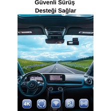 Dash Cam 4K Ultra Hd Araç Kamerası Kaza Güvenlik Kamerası Wifi & App Destekli Video Kaydedici Uyumlu