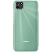Huawei Y5P Uyumlu Kapak Kamera Korumalı Şarj Tıpalı Şeffaf Silikon Kılıf