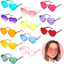 Kapamarka Kalp Şekilli Çerçevesiz Parti Gözlüğü 6 Renk 6 Ad.