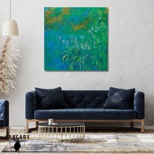 Kare Kanvas Tablo Ünlü Eserler Claude Monet Irises Blue