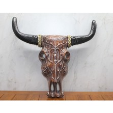 Ahşap Duvara Asmalı Bufalo Kafası
