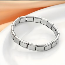 Jade'm Gold Çelik Italyan Charm Gümüş Renk Bileklik
