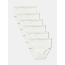 Kız Çocuk Organik Pamuklu Ribana Kaşkorse Külot 6'lı Paket