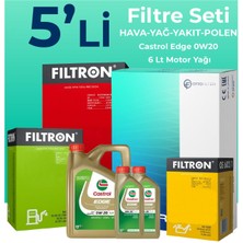 Filtron Volkswagen Caddy 2.0 Dizel Filtre Bakım Seti Castrol Motor Yağlı (2020-2025) 5 Li