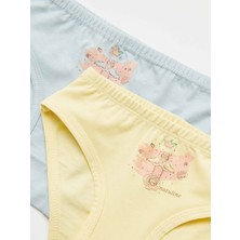 Kız Çocuk Organik Pamuklu Likralı Külot Queen Swan 4'lü Paket