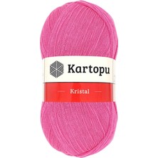 Kristal Çift Katlı El Örgü Lif Ipi Şeker Pembe K772