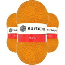 3 Adet Kristal Çift Katlı El Örgü Lif Ipi Portakal K312