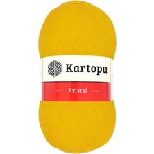 Kristal Çift Katlı El Örgü Lif Ipi Koyu Sarı K320