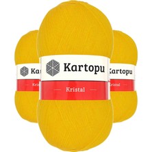 Kapamarka Kristal Çift Katlı El Örgü Lif Ipi Koyu Sarı K320 3 Ad.