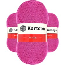 Kapamarka Kristal Çift Katlı El Örgü Lif Ipi Fuşya K440 3 Ad.