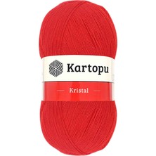 Kristal Çift Katlı El Örgü Lif Ipi Açık Kırmızı K160