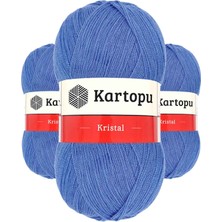 Kapamarka Kristal Çift Katlı El Örgü Lif Ipi Koyu Mavi K535 3 Ad.