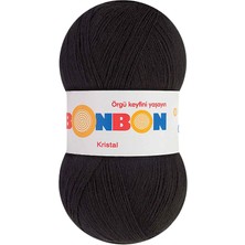 Kristal El Örgü Lif Ipi Siyah 98206