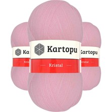 Kapamarka Kristal Çift Katlı El Örgü Lif Ipi Bebe Pembe K788 3 Ad.