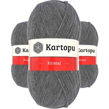 Kapamarka Kristal Çift Katlı El Örgü Lif Ipi Orta Gri K1002 3 Ad.