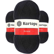 Kapamarka Kristal Çift Katlı El Örgü Lif Ipi Siyah K940 3 Ad.