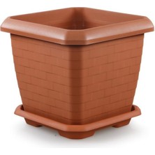 Omnipazar SO-HK03 Hisar Kare Tabaklı Saksı 25.5 Litre No 3