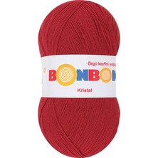 Kristal El Örgü Lif Ipi Koyu Kırmızı 98237