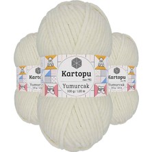 Kapamarka Yumurcak Kadife El Örgü Ipi Kırık Beyaz K011 3 Ad.